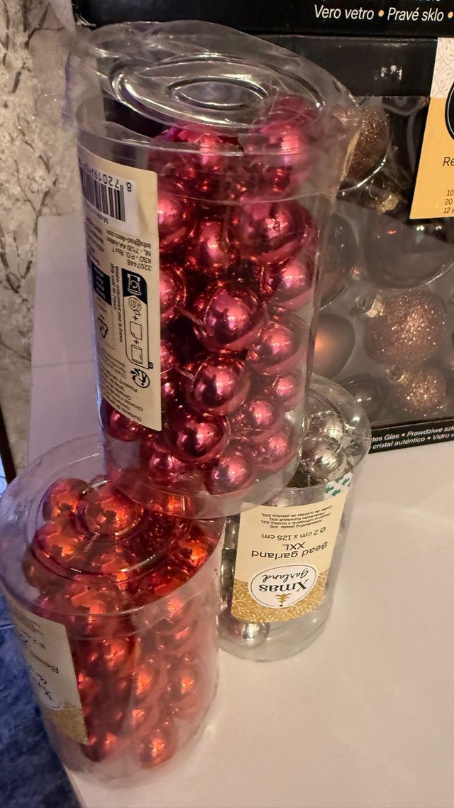 Lote adornos Navidad Xmas Baubles cristal