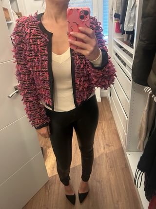 Chaqueta multicolor con flecos