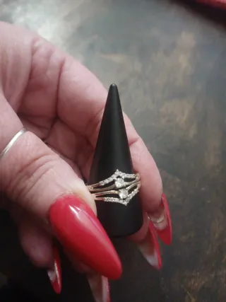 Anello Argento 925 Dorato con Zirconi