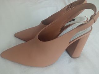 Zapatos tacón slingback Mango beige