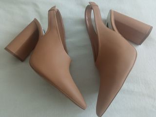 Zapatos tacón slingback Mango beige