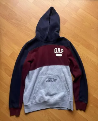 Sudadera GAP Tricolor Vintage Roja Gris Azul S
