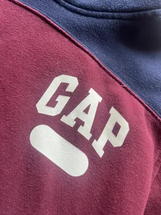 Sudadera GAP Tricolor Vintage Roja Gris Azul S