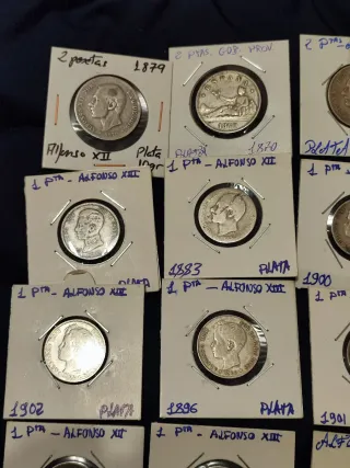 25 Monedas Plata Borbones