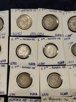 25 Monedas Plata Borbones