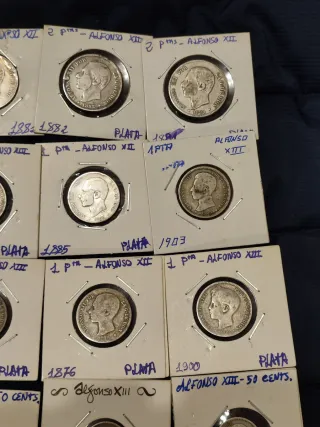 25 Monedas Plata Borbones