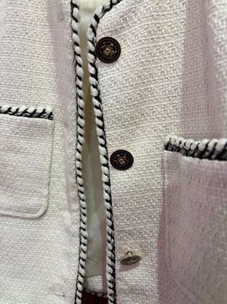 Chaqueta Stradivarius Blanca Tweed