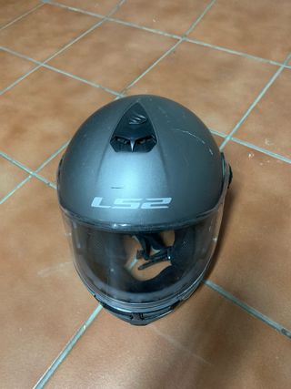 Casco de moto LS2 gris