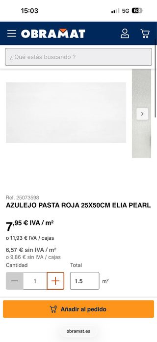 Azulejo Baño Blanco Elia Pearl 25x50cm