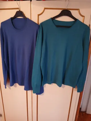 2 maglie lana 100% donna girocollo