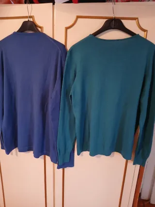 2 maglie lana 100% donna girocollo