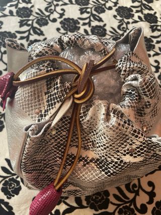 Bolso Komebukuro Piel Genuina Multicolor/Plata