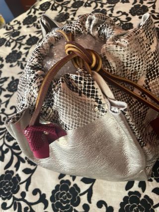 Bolso Komebukuro Piel Genuina Multicolor/Plata