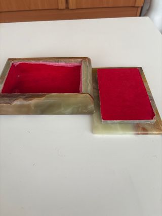 Caja joyero mármol verde y multicolor