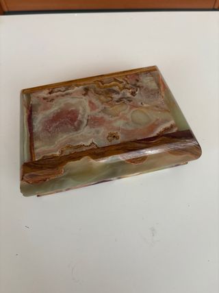 Caja joyero mármol verde y multicolor