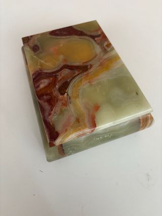 Caja joyero mármol verde y multicolor