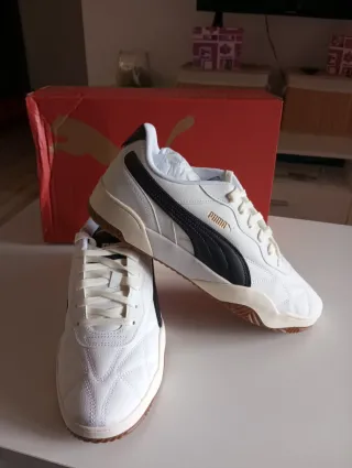 Zapatillas Puma Hombre Blancas y Negras
