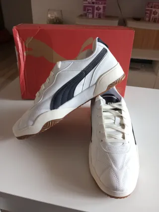 Zapatillas Puma Hombre Blancas y Negras