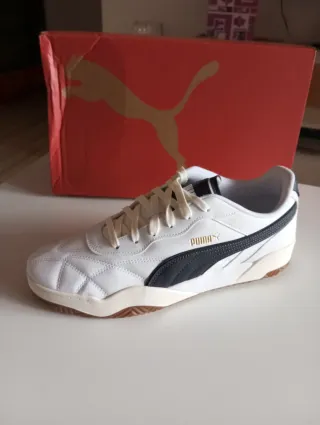 Zapatillas Puma Hombre Blancas y Negras