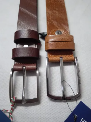 Coppia Cinture Uomo Pelle Marrone