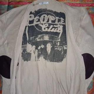 Cardigan uomo beige con toppe marroni