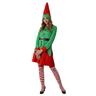Disfraz Elfa Talla L - Fiesta Navideña