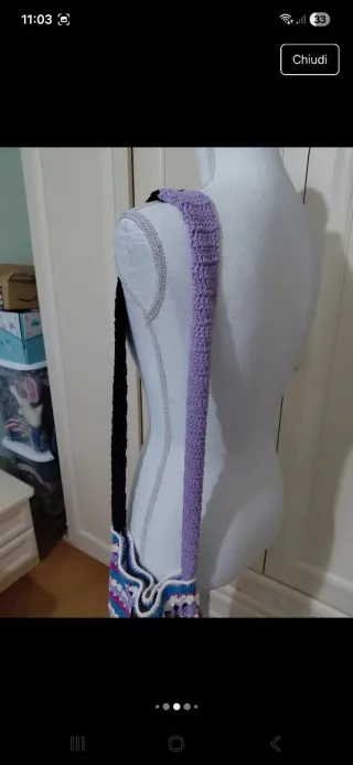 Borsetta vintage fatta a mano multicolore a  righe