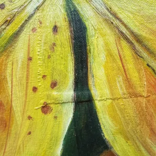 Cuadro Óleo Lirios Amarillos Grande