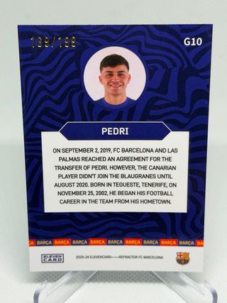 Pedri /199  FC Barcelona - Refractor Eleven Card