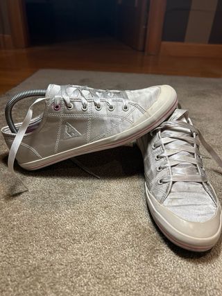 Zapatillas Le Coq Sportif plateadas mujer