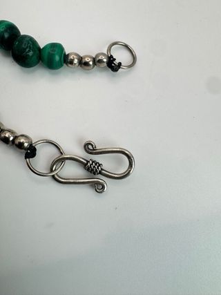 Collana Malachite Argento Vintage Etnica