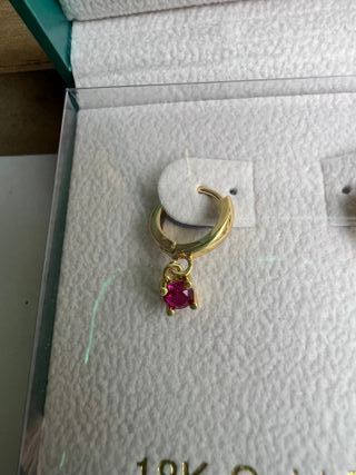 Pendientes MeMe London Oro 18K Baño Rojo