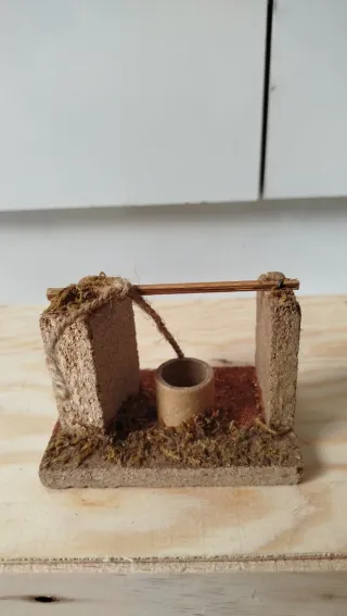 Decorazione Presepe Pozzo Legno e Sughero