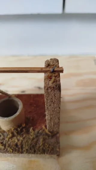 Decorazione Presepe Pozzo Legno e Sughero