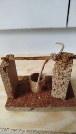 Decorazione Presepe Pozzo Legno e Sughero