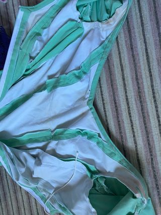 Traje de flamenca verde y azul