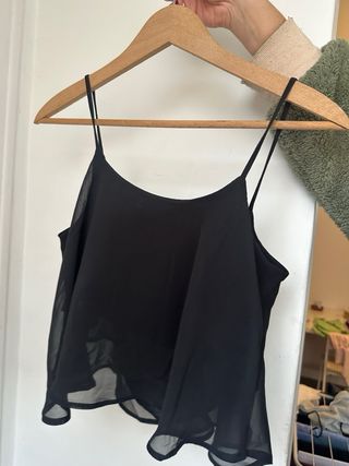 Blusa Bershka tirantes gasa negra M