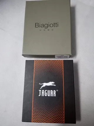 Coppia Portafogli Uomo Pelle Neri e Blu