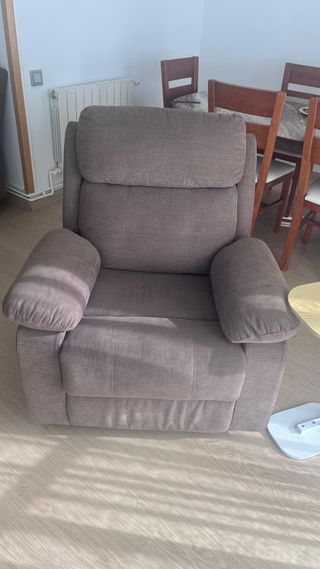 Poltrona relax manuale in tessuto marrone