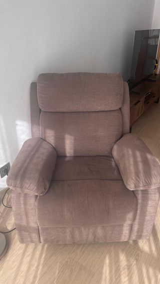 Poltrona relax manuale in tessuto marrone