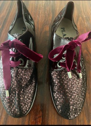 Zapatos Plaju Negros/Morados Talla 40