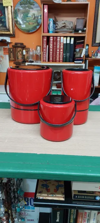 Set 3 pezzi Scaroni vintage rossi