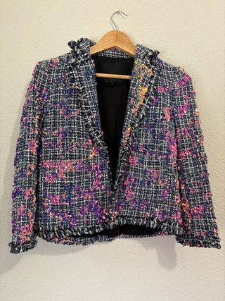Blazer River Island lentejuelas tweed