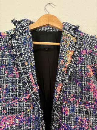 Blazer River Island lentejuelas tweed