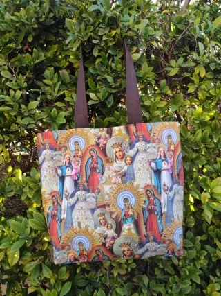 Bolso de mano con estampado de vírgenes