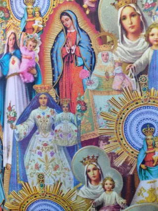 Bolso de mano con estampado de vírgenes