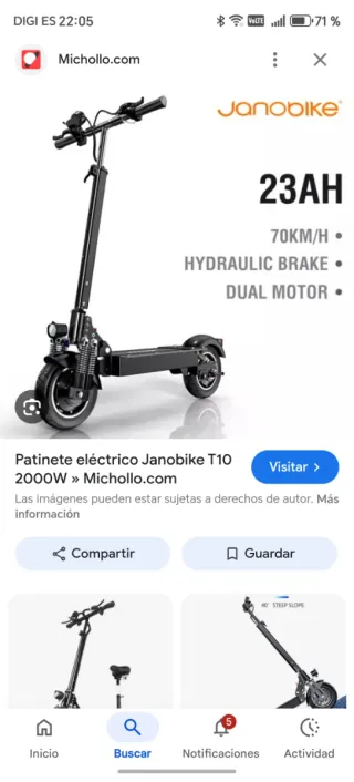 Patinete eléctrico Janobike T10 2000W