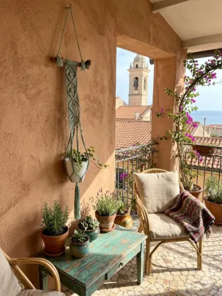 Portavasos colgante madera Macramè rustico boho