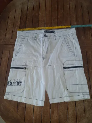 3 Pantalones cortos cargo, negro, blanco y azul