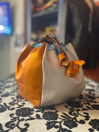Bolso Komebukuro japonés piel genuina.